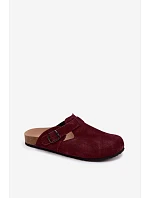 Kožené semišové mules s přezkou Zazoo 1905 tmavě fialové