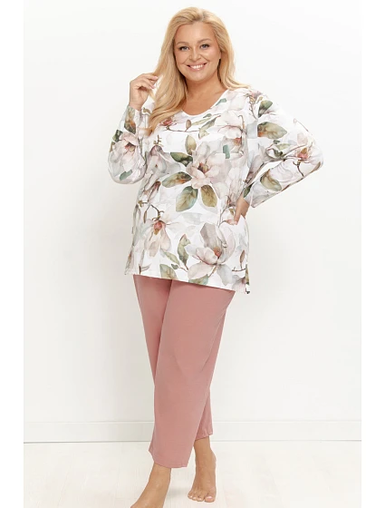3652 DÁMSKÉ DLOUHÉ PYŽAMO DENISA 2XL–4XL 3652 DÁMSKÉ DLOUHÉ PYŽAMO DENISA 2XL–4XL