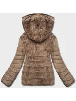KRÓTKA DWUSTRONNA KURTKA DAMSKA ZIMOWA BEŻOWA model 21245214 - LHD