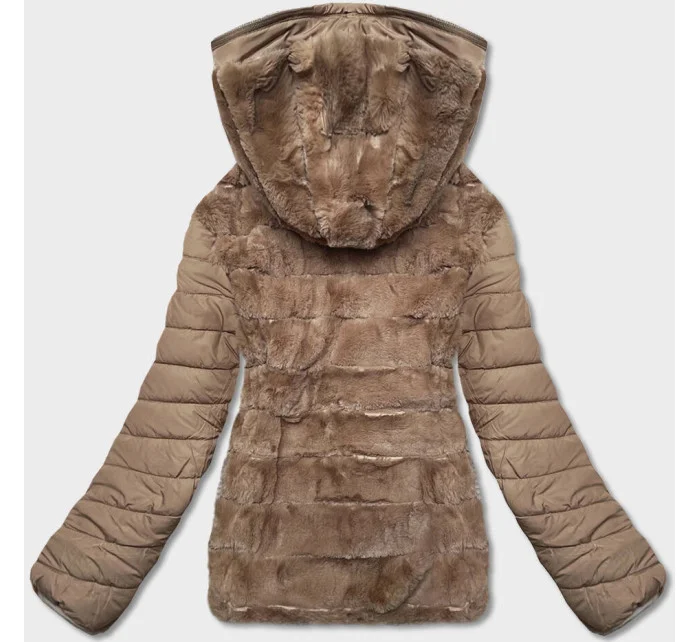 KRÓTKA DWUSTRONNA KURTKA DAMSKA ZIMOWA BEŻOWA model 21245214 - LHD