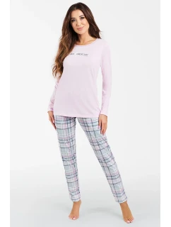 Italská móda Glamour s dlouhým rukávem barva:růžová/potisk