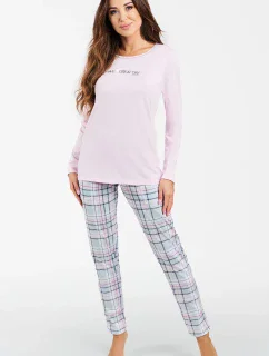 Italská móda Glamour s dlouhým rukávem barva:růžová/potisk