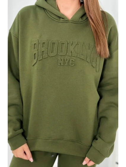 Izolovaná bavlněná souprava, mikina + kalhotami Brooklyn khaki Izolovaná bavlněná souprava, mikina + kalhotami Brooklyn khaki