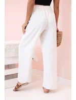 Kalhoty se širokými nohavicemi světle béžová Kalhoty se širokými nohavicemi světle béžová