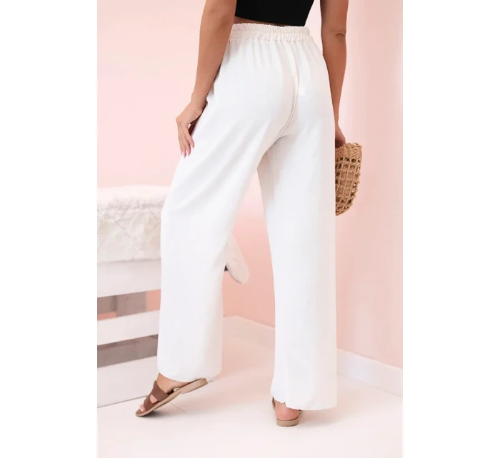 Kalhoty se širokými nohavicemi světle béžová Kalhoty se širokými nohavicemi světle béžová