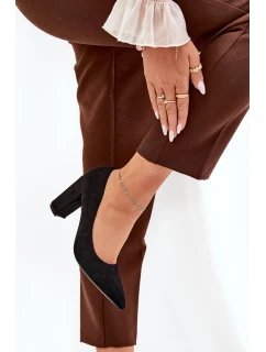 Eko Semišové Lodičky Na Podpatku Černé model 21690591 - Boto