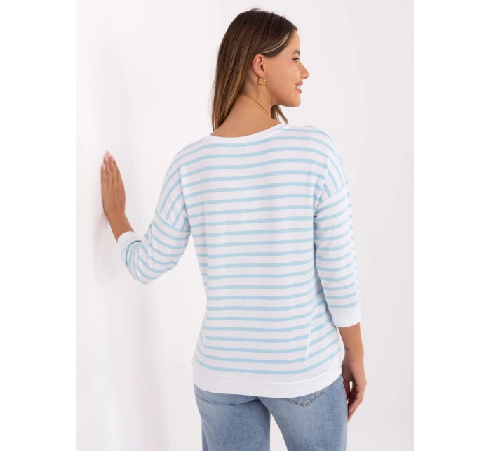 Bluzka RV BZ model 21319920 biało niebieski - FPrice Bluzka RV BZ model 21319920 biało niebieski - FPrice