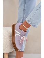 Dámské tenisky na platformě s ozdobami – fialové Vinness