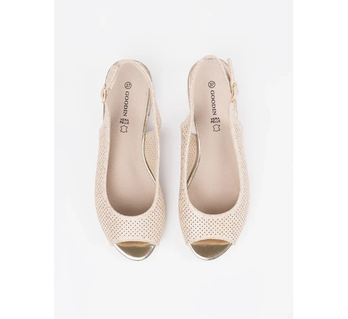 Stylové sandály dámské Jasnobeżowy Obcas Stylové sandály dámské Jasnobeżowy Obcas