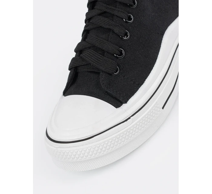 Moderní tenisky černé dámské platforma Moderní tenisky černé dámské platforma