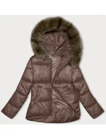 Hnědá dámská bunda se střihem model 21246838 - S'WEST