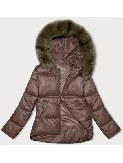 Hnědá dámská bunda se střihem model 21246838 - S'WEST