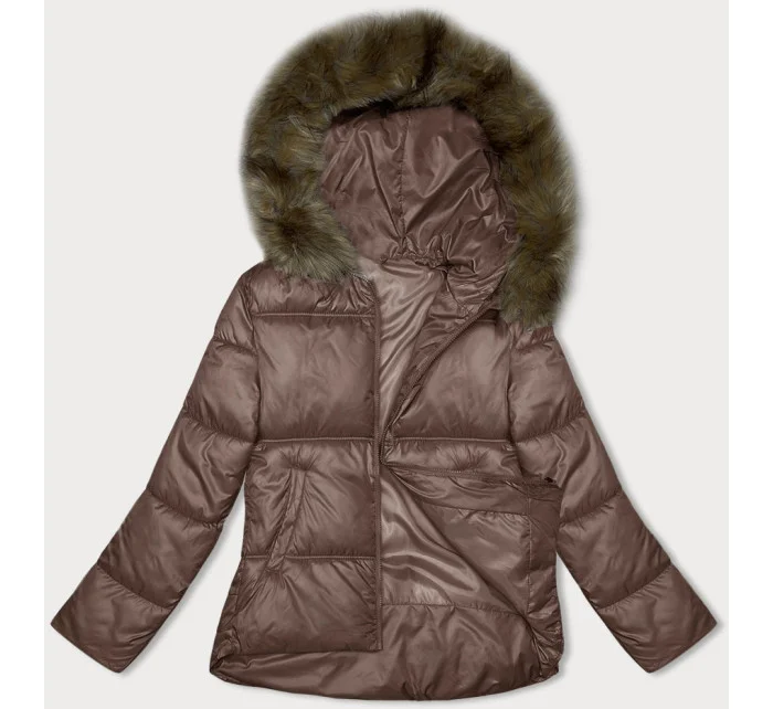 Hnědá dámská bunda se střihem model 21246838 - S'WEST