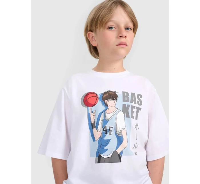 Chlapecké tričko oversize s potiskem 4F 4FJRAW25TTSHM3062-10S Chlapecké tričko oversize s potiskem 4F 4FJRAW25TTSHM3062-10S