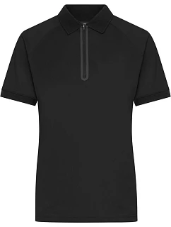 Daiber JN 1307 Dámské piqué polo se zipem 02.1307 black/black