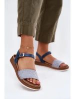 Dámské Sandály S Pletením Na Modré model 21697917 - Inblu