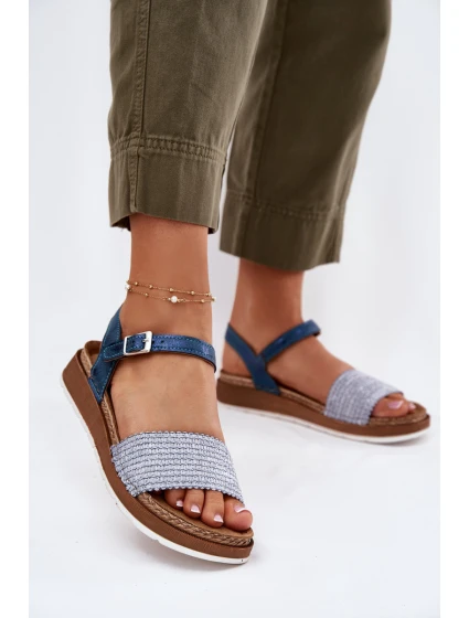 Dámské Sandály S Pletením Na Modré model 21697917 - Inblu