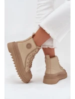 Vysoké Dámské Tenisky Zateplené Big Star OO274A356 Béžové Vysoké Dámské Tenisky Zateplené Big Star OO274A356 Béžové