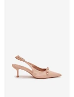 Lakované lodičky na jehlovém podpatku s Nude model 21709635 - Boto
