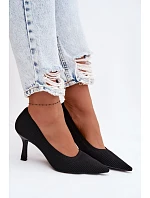 Materiálové Podpatky Lodičky Černé model 22102879 - Boto Materiálové Podpatky Lodičky Černé model 22102879 - Boto