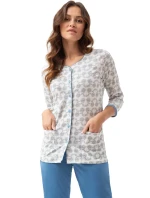 Pyžamo Luna 668 3/4 4XL L24 dámské rozepínací