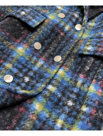 Dámský vícebarevný kabát z tkaniny bouclé (FK-016)