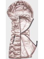 Perlově růžová dámská vesta s kapucí (B8107-51)
