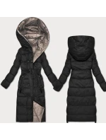 Černobéžová oboustranná zimní bunda s páskem model 21753499 - MINORITY
