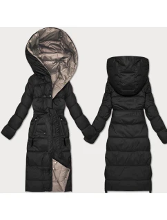 Černobéžová oboustranná zimní bunda s páskem model 21753499 - MINORITY