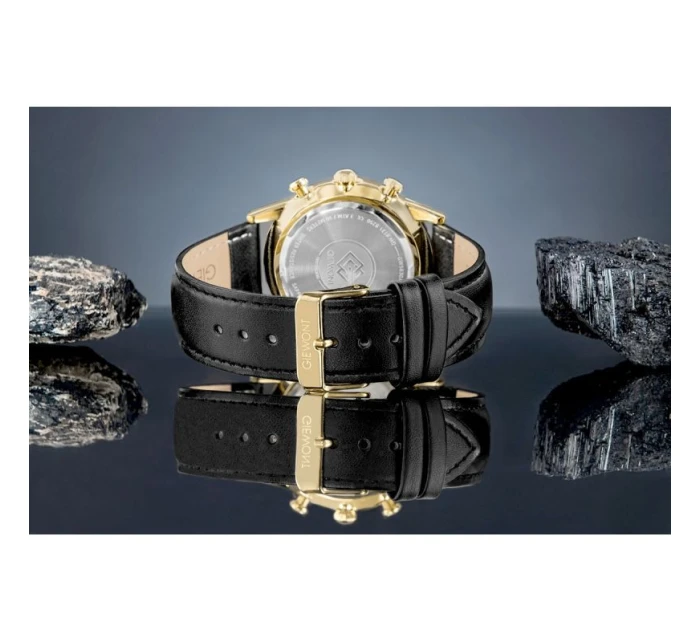 Pánské hodinky Giewont Chronograph Sapphire Black and Gold GW5630-A4