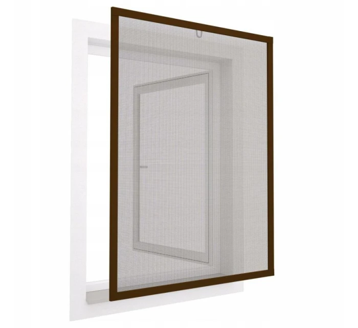 ALU OKENNÍ MOSKYTIÉRA 120X140 HNĚDÁ
