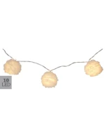 SVĚTLA GIRLANDY KOŽEŠINOVÉ KOULE NA BATERIE 50MM VEDL TEPLÁ BÍLÁ