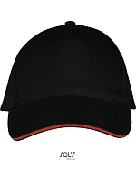 SOL'S Long Beach 5 panelová sandwich kšiltovka 25.0594 black/red SOL'S Long Beach 5 panelová sandwich kšiltovka 25.0594 black/red