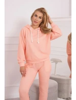 Souprava mikiny s kapucí meruňková