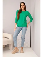 Dámská halenka s lodičkovým výstřihem zelená