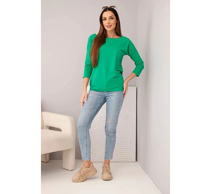 Dámská halenka s lodičkovým výstřihem zelená