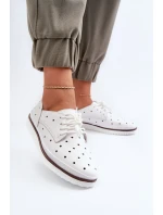 Bílé dámské kožené polobotky model 21655697 - S.Barski