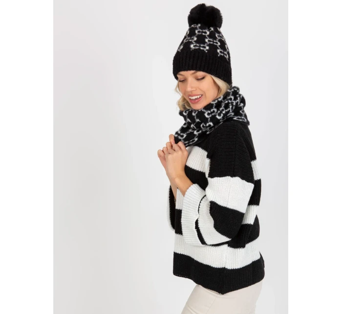 Tunelová šála AT KM CM model 17833554 bílá a černá - FPrice