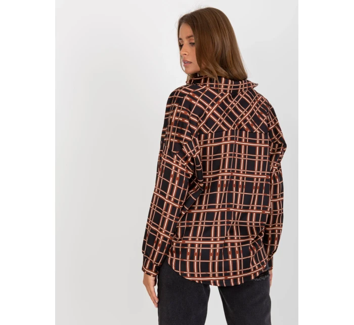 Košile EM KS model 17632669 černá a béžová - FPrice Košile EM KS model 17632669 černá a béžová - FPrice