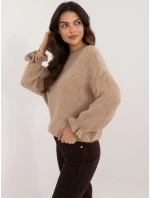 Sweter MI SW model 20535929 ciemny bezowy - FPrice Sweter MI SW model 20535929 ciemny bezowy - FPrice