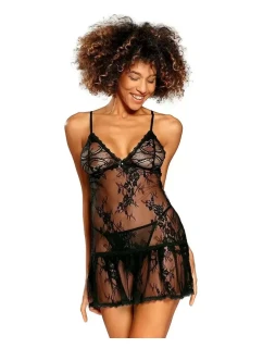 Dámský komplet košilka + tanga model 20771757 Černá - DKaren