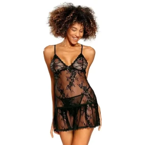 Dámský komplet košilka + tanga model 20771757 Černá - DKaren