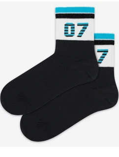 CHLAPECKÉ VZOROVANÉ PONOŽKY 2-6 LET ČERNÉ 21-23