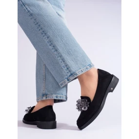 Jedinečné  polobotky dámské černé bez podpatku