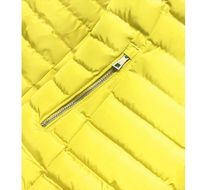 Žlutá prošívaná dámská bunda pro přechodné období model 16292897 - J.STYLE Žlutá prošívaná dámská bunda pro přechodné období model 16292897 - J.STYLE