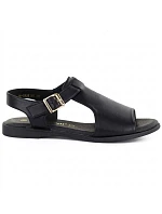 Dámské kožené sandály černé model 22099485 Dámské kožené sandály černé model 22099485