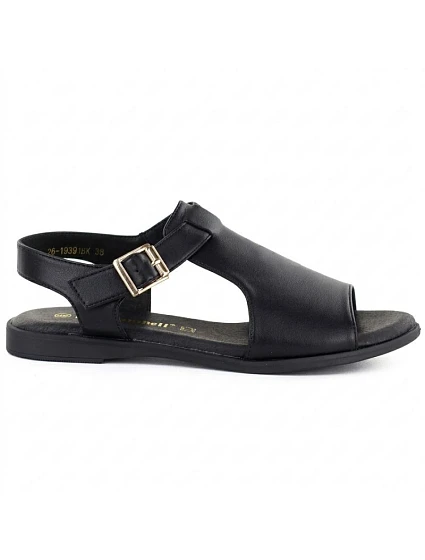 Dámské kožené sandály černé model 22099485 - Cambell Dámské kožené sandály černé model 22099485 - Cambell