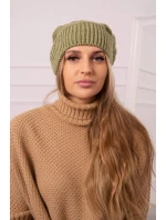 Dámská čepice Ingrid model 18752315 khaki - K-Fashion Dámská čepice Ingrid model 18752315 khaki - K-Fashion