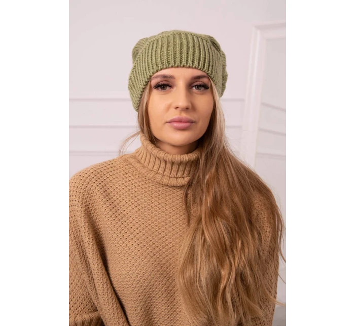 Dámská čepice Ingrid model 18752315 khaki - K-Fashion Dámská čepice Ingrid model 18752315 khaki - K-Fashion