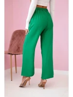 Viskózové kalhoty se širokými nohavicemi světle zelená